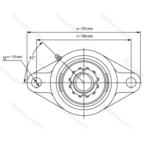 Подшипниковый узел UKFL 211+H 2311 - Вал: 50 мм
