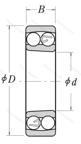 Двухрядный шариковый подшипник 2210 K 2RSTNG от производителя  NSK