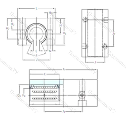 Подшипник шариковый линейный LTCF 16-2LS