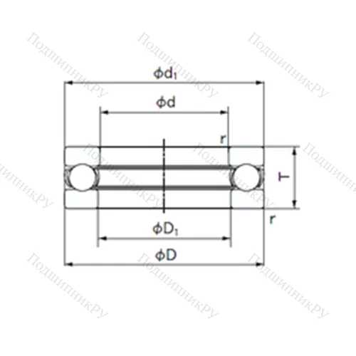Подшипник шариковый упорный O-21