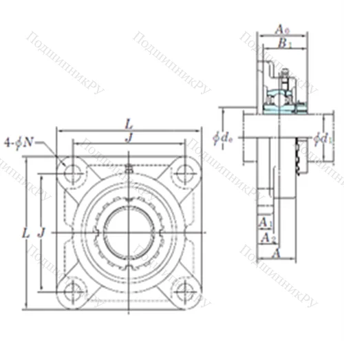 Подшипниковый узел шариковый радиальный UKF 320