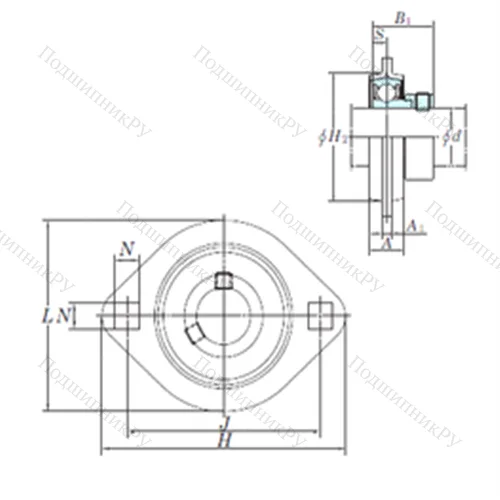 Подшипниковый узел шариковый радиальный SAPFL 206-19
