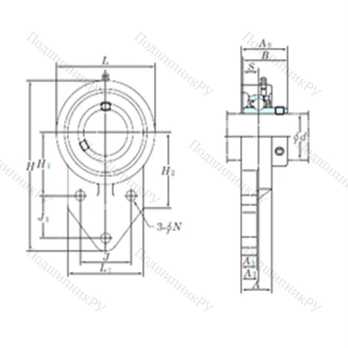 Подшипниковый узел шариковый радиальный UCFB 205-14