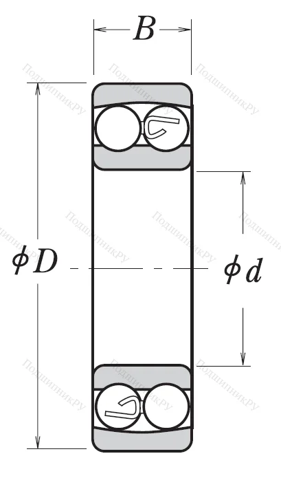 Двухрядный шариковый подшипник 2311