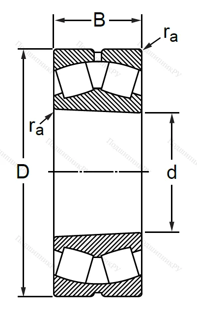 Сферический роликовый подшипник с конической посадкой на вал 113624 АМН (22324 ACKMBW 33)