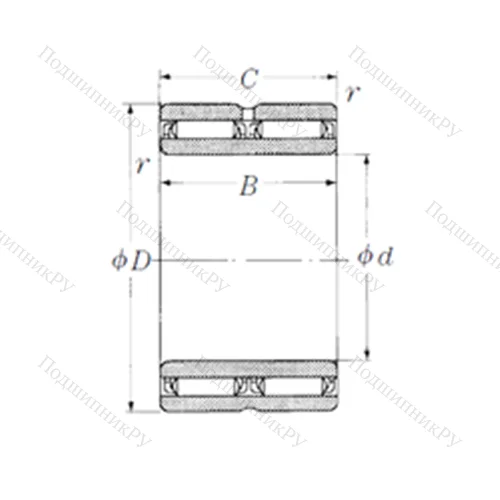 Подшипник игольчатый радиальный NAFW 304732