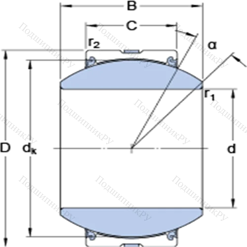 Радиальные сферические подшипники скольжения с контактными поверхностями сталь/сталь, требующие техобслуживания