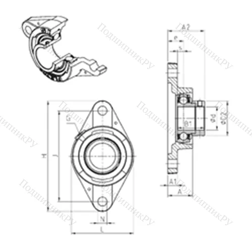 Подшипниковый узел шариковый радиальный ESFLE 208