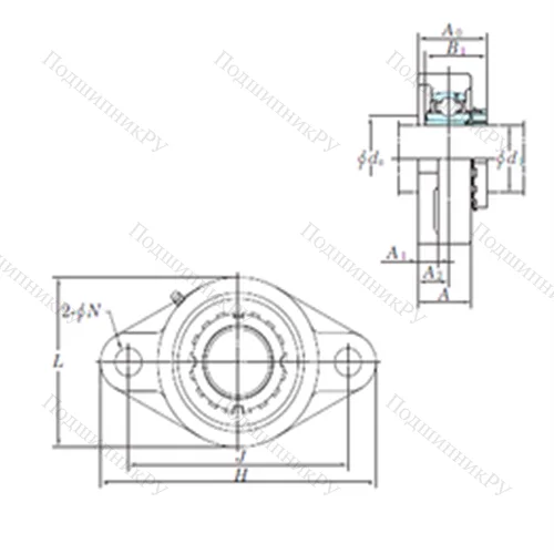 Подшипниковый узел шариковый радиальный UKFL 209