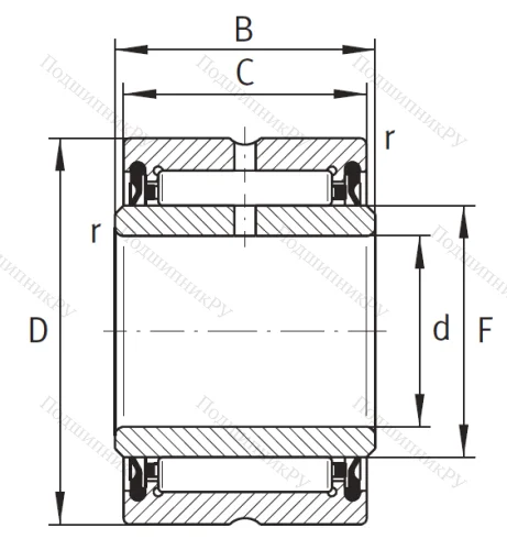 Игольчатый подшипник NA 4900 2RSR XL