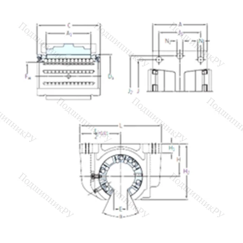 Подшипник шариковый линейный LUCF 16
