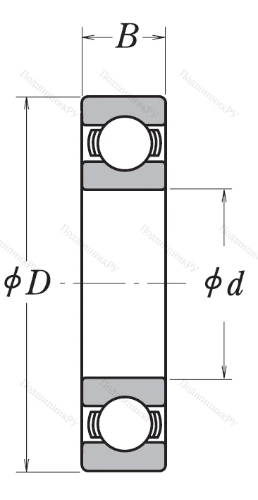 Однорядный шариковый подшипник 6304 C 3