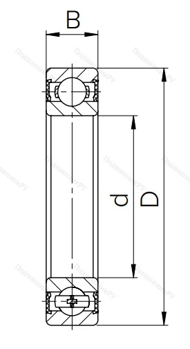 Шариковый однорядный подшипник 180315 (6315 2RS)
