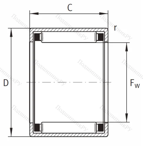 Игольчатый подшипник HK 4520 B от производителя  INA