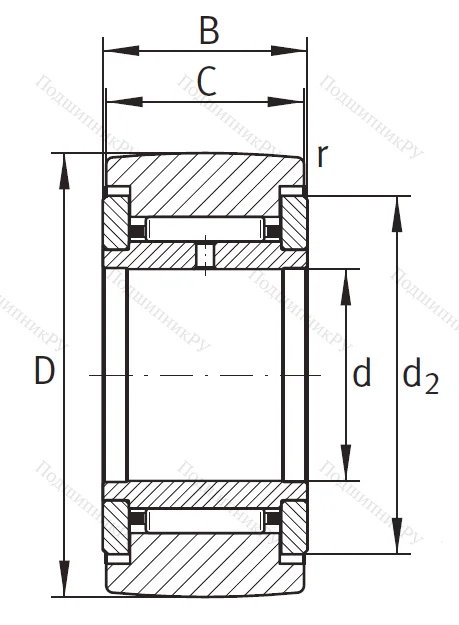Игольчатый подшипник NATR 30