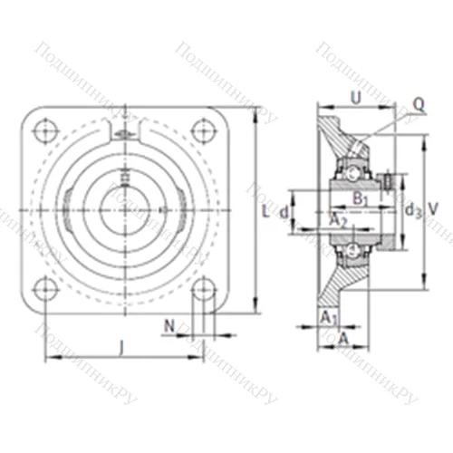 Подшипниковый узел шариковый радиальный RCJO 50