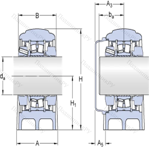 Стационарные роликоподшипниковые узлы ( ConCentra, для метрических валов) SYNT 45 F