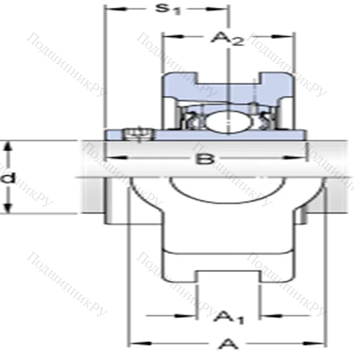 Натяжные подшипниковые узлы типа Y (литой корпус, крепление стопорными винтами) TUJ 25 TF