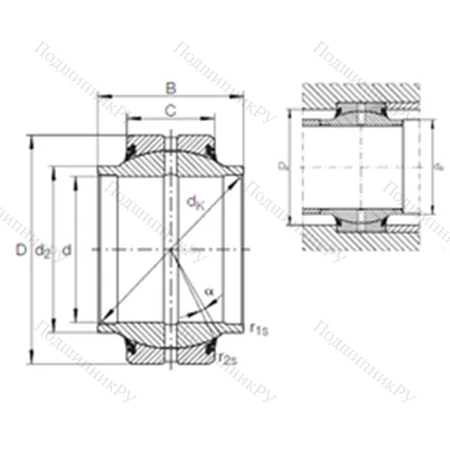 Подшипник скольжения сферический GE 50 HO-2RS