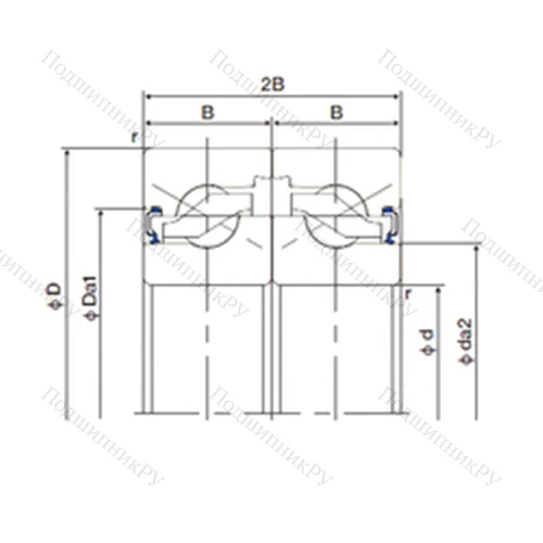 Подшипник шариковый упорно-радиальный спаренный 17TAB 04DF-2LR