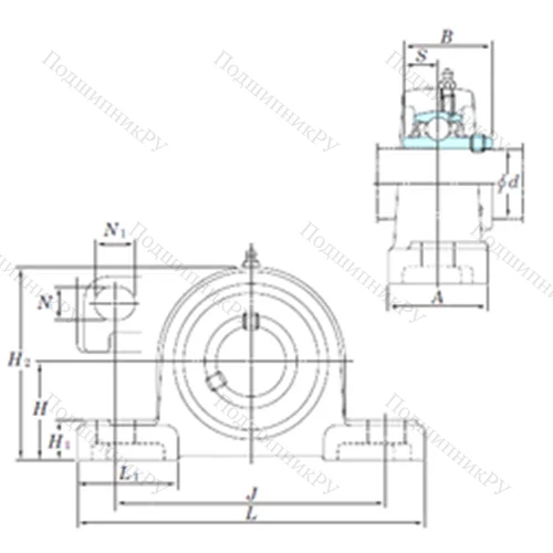 Подшипниковый узел шариковый радиальный UCP 326SC