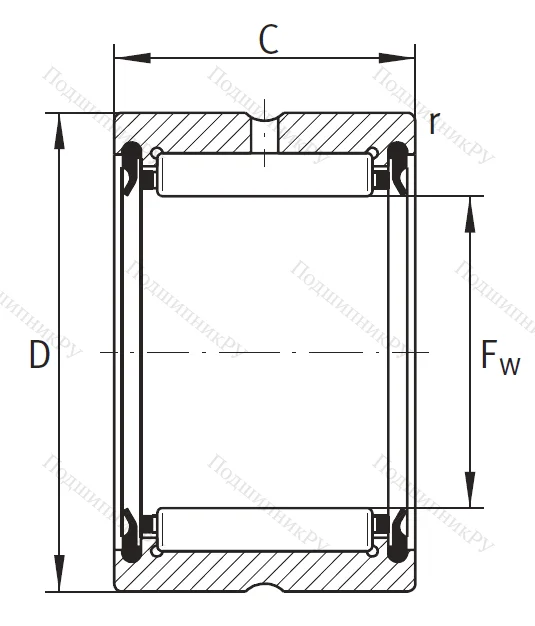 Игольчатый подшипник RNA 4905 2RSR XL