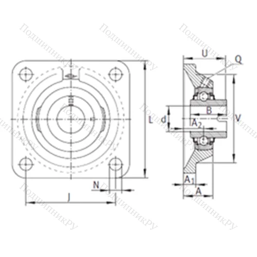 Подшипниковый узел шариковый радиальный