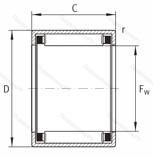 Игольчатый подшипник HK 1812 B