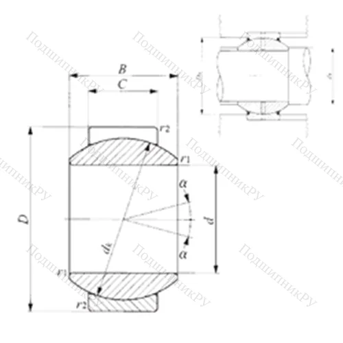 Подшипник скольжения сферический GE 10G
