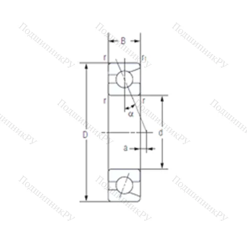 Подшипник шариковый радиально-упорный 7204AC