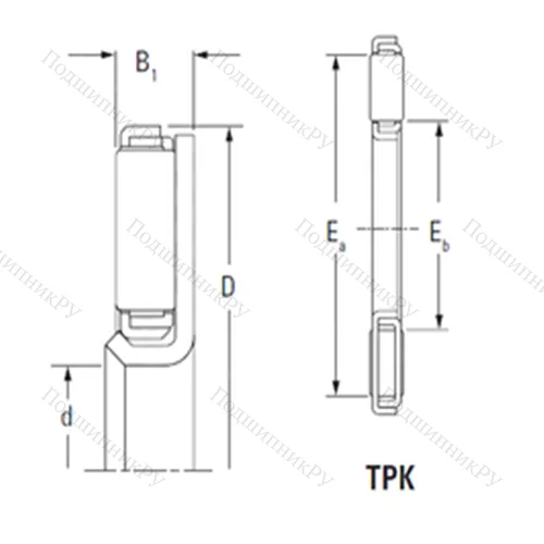 Подшипник игольчатый упорный TPK 3046L-3