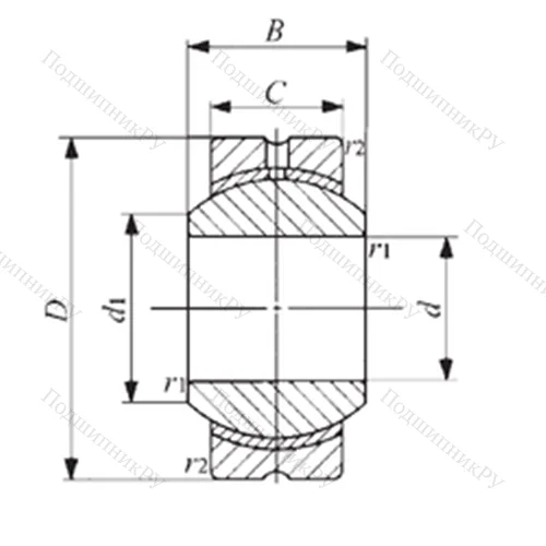 Подшипник скольжения сферический PB 16