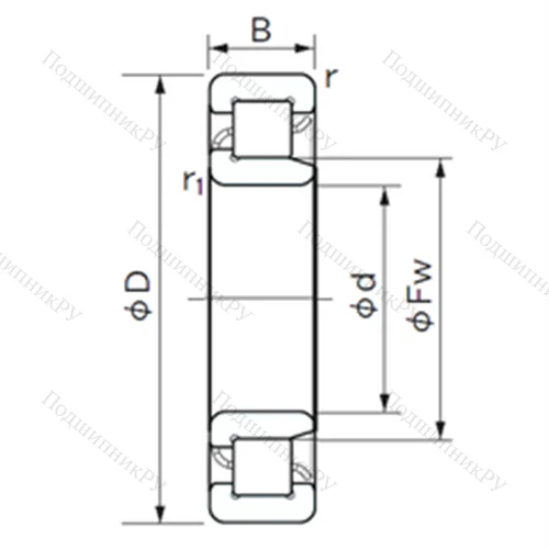 Подшипник роликовый радиальный NJ 2230