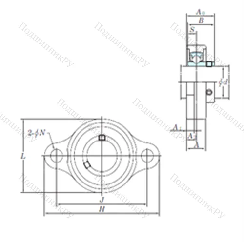 Подшипниковый узел шариковый радиальный USFL 001S 6