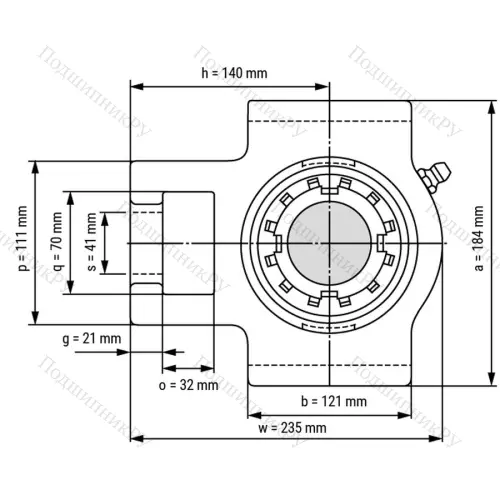 Подшипниковый узел UKT 216+H 2316 - Вал: 70 мм