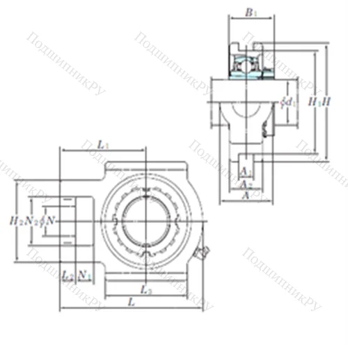 Подшипниковый узел шариковый радиальный UKTX 10