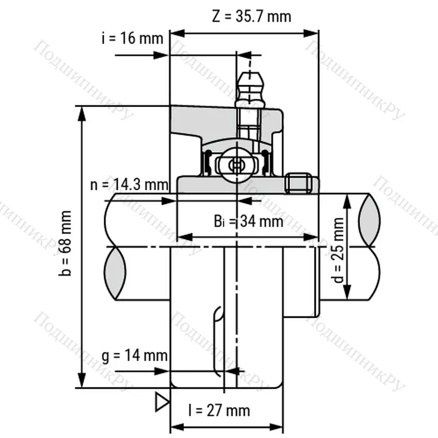 Подшипниковый узел UCFL 205 - Вал: 25 мм