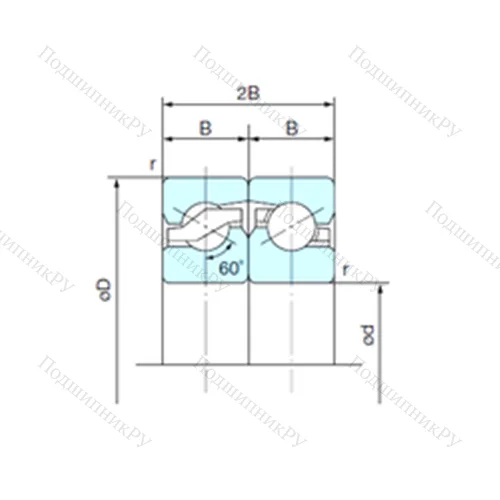Подшипник шариковый упорно-радиальный спаренный 50TAB 10DF