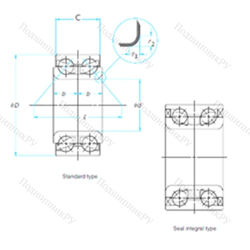 Подшипник шариковый радиально-упорный SA 0077