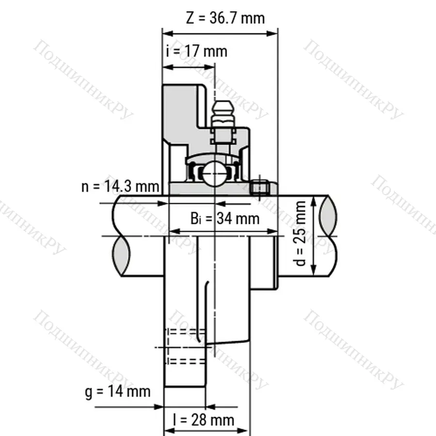 Подшипниковый узел SSUCFPL 205-B - Вал: 25 мм
