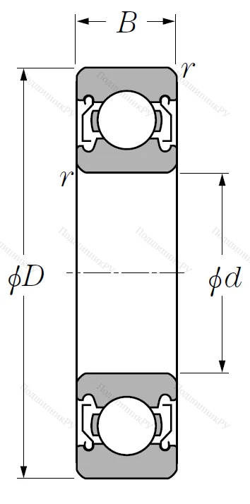 Однорядный шариковый подшипник