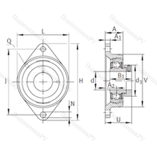 Подшипниковый узел шариковый радиальный PCJT 2-7/16
