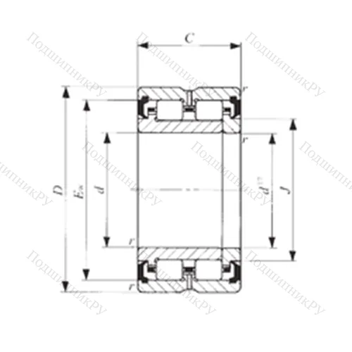 Подшипник роликовый радиальный NAU 4908UU