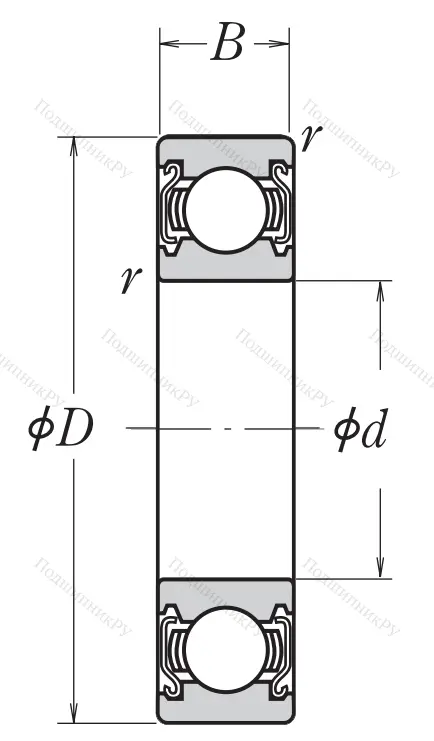 Шариковый однорядный подшипник 80204 (6204 ZZ)