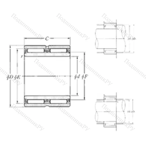 Подшипник игольчатый радиальный NAO-55?85?60ZW