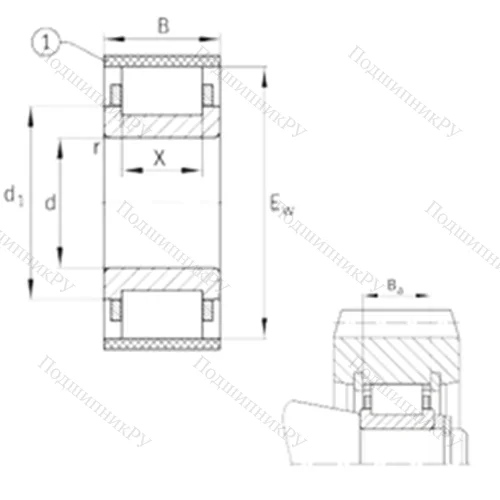 Подшипник роликовый радиальный RN 2212-E-MPBX