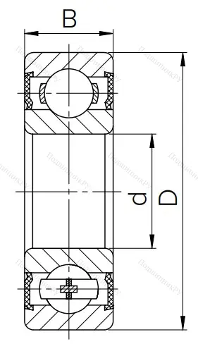 Шариковый однорядный подшипник 180307 (6307 2RS) в Ставрополе
