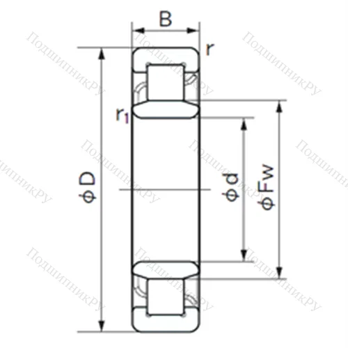 Подшипник роликовый радиальный NU 232