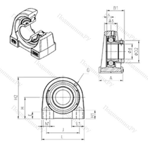 Подшипниковый узел шариковый радиальный ESPG 204