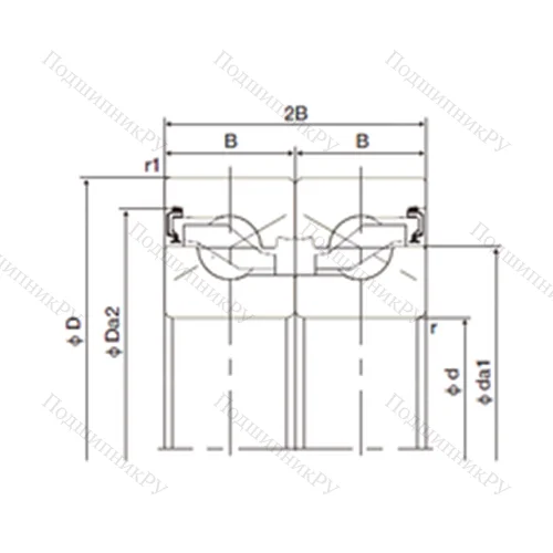 Подшипник шариковый упорно-радиальный спаренный 40TAB 07DB-2NK